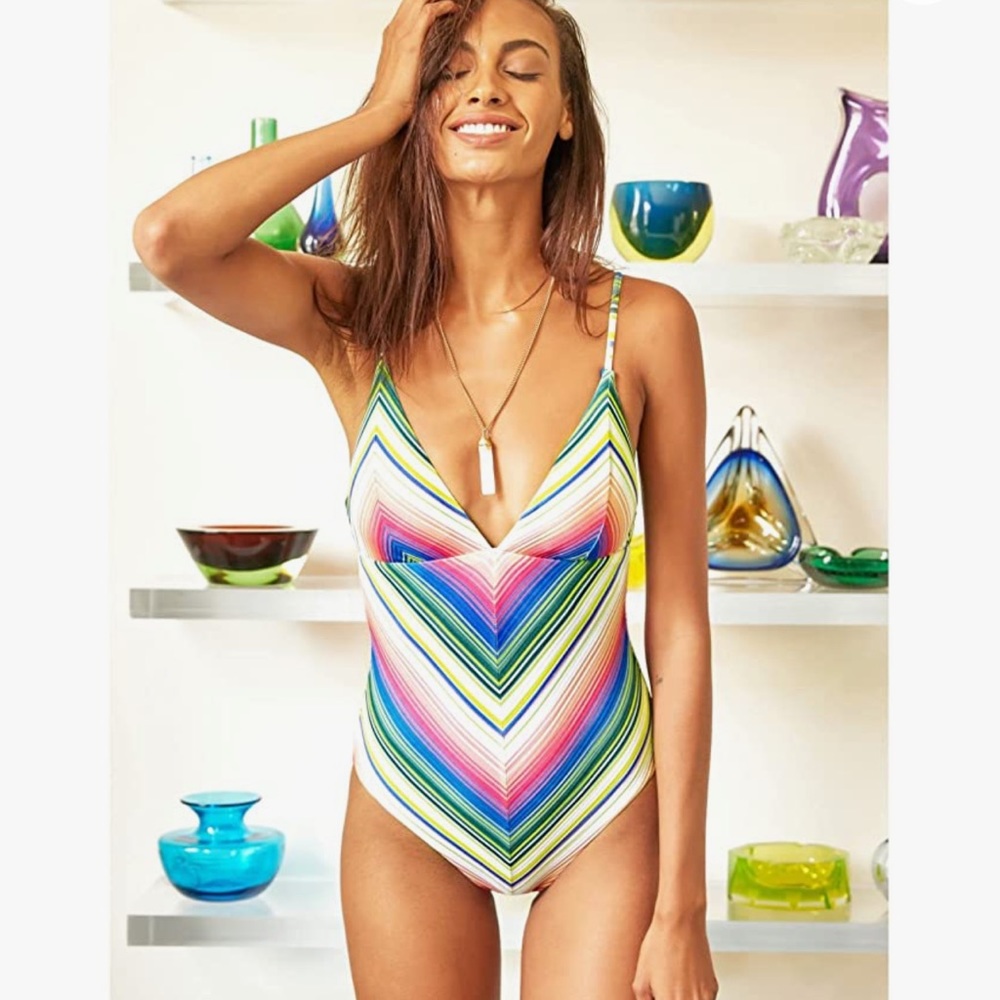 Becca by Rebecca Virtue MULTI Santa Catarina One-Piece Swimsuit.